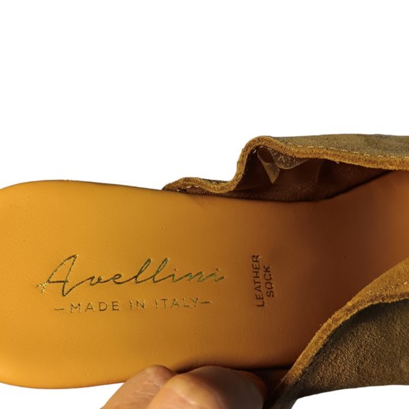 Avellini Made in Italy mules open toe block heel suede brown women clog mules 8 - Picture 3 of 9